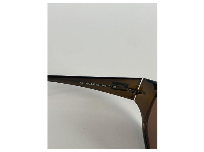 Gafas de sol de plástico marrón Gucci Castaño - vista 4