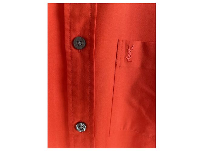 Camicia di cotone rossa Yves Saint Laurent - vista 2