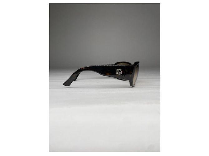 Occhiali da sole in plastica marroni Gucci Marrone - vista 4