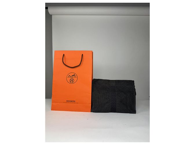 Clutch in poliestere nero Hermès - vista 2