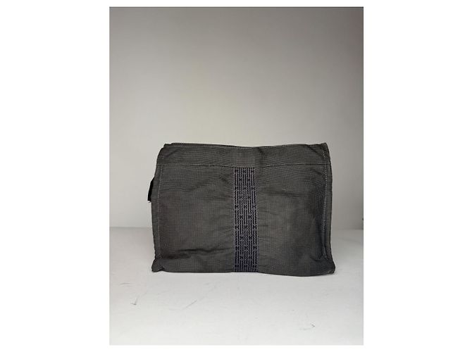 Clutch in poliestere nero Hermès - vista 4