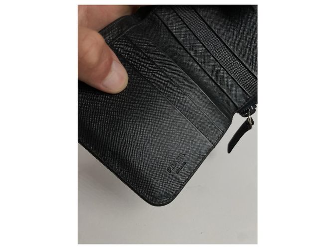 Prada Black Leather Wallet - view 5