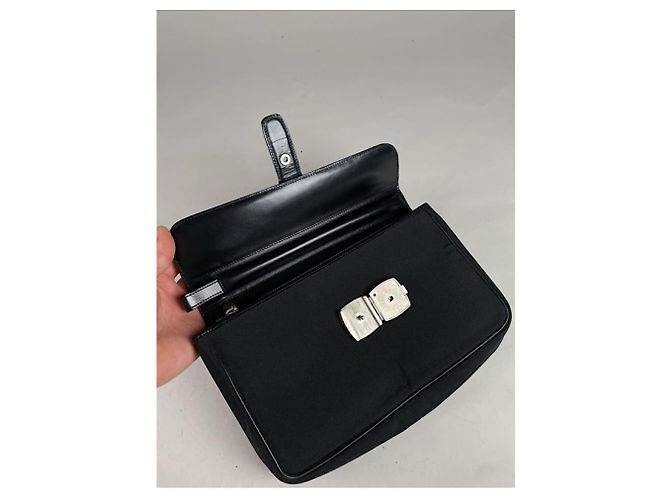 Alfred Dunhill schwarze Lackleder-Handtasche - Ansicht 2