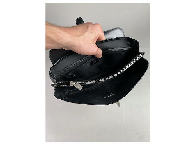 Alfred Dunhill schwarze Lackleder-Handtasche - Ansicht 3