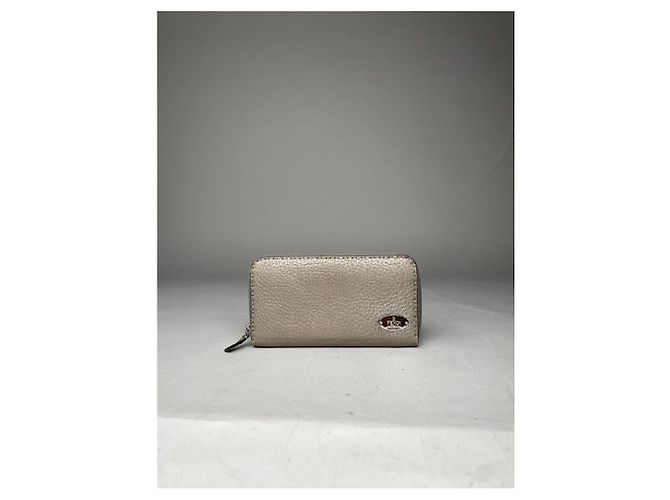 Fendi Silver Leather Wallet Silvery - view 2
