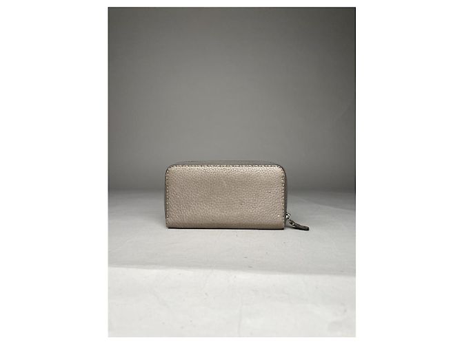 Fendi Silver Leather Wallet Silvery - view 3