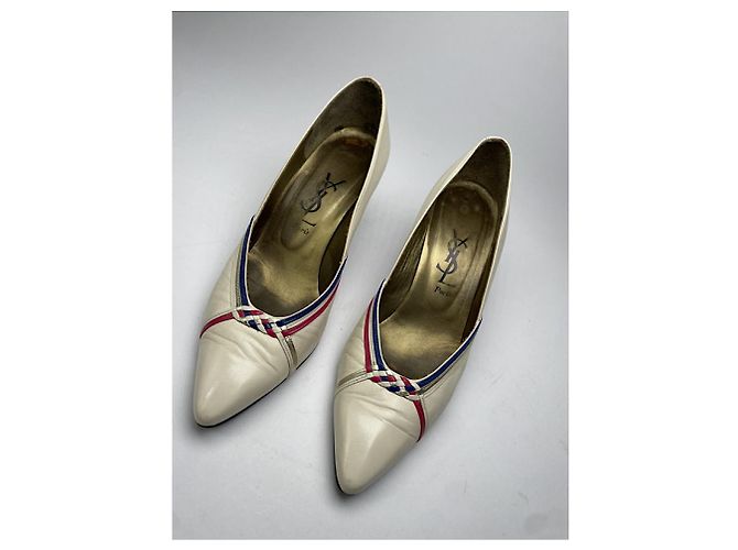 Weiße Lederabsätze von Yves Saint Laurent - Ansicht 5
