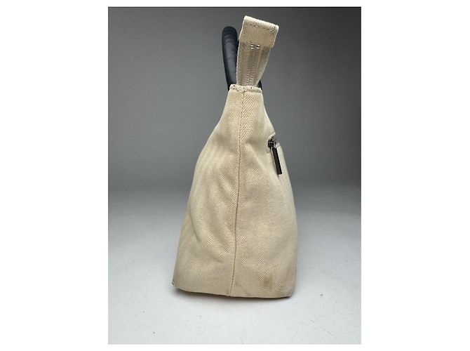 Borsa a mano in cotone beige Balenciaga City - vista 3