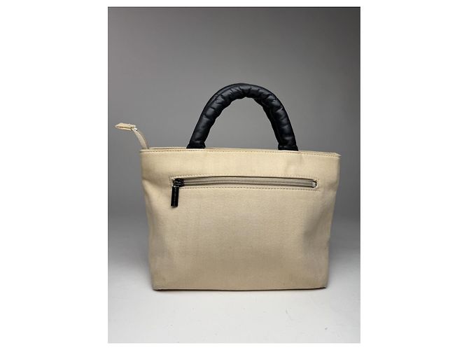 Borsa a mano in cotone beige Balenciaga City - vista 4