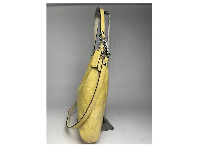 Borsa a mano Hobo in pelle verniciata gialla di Coach Hamilton Giallo - vista 5
