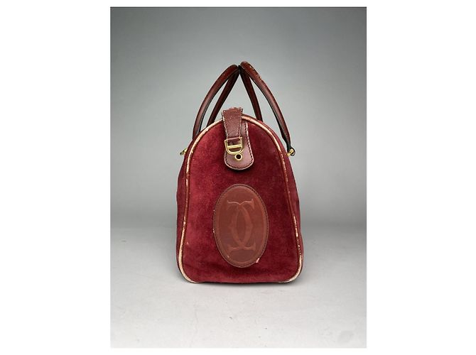 Borsa da viaggio in pelle bordeaux Cartier Bordò - vista 2