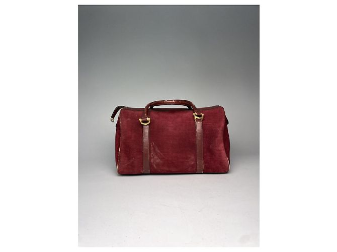 Borsa da viaggio in pelle bordeaux Cartier Bordò - vista 3