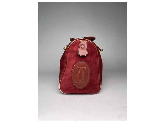 Borsa da viaggio in pelle bordeaux Cartier Bordò - vista 4