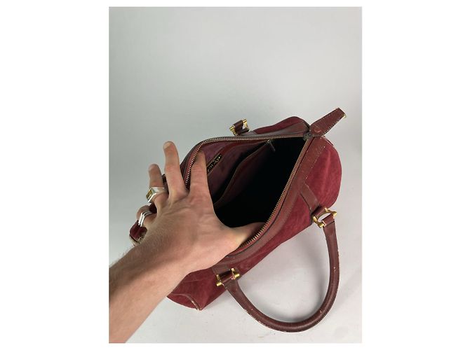 Borsa da viaggio in pelle bordeaux Cartier Bordò - vista 5