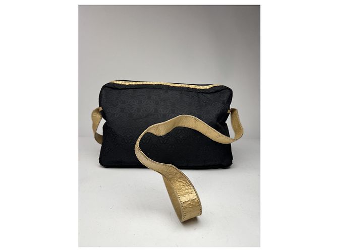 Borsa a mano in cotone nero Loewe Amazona - vista 4