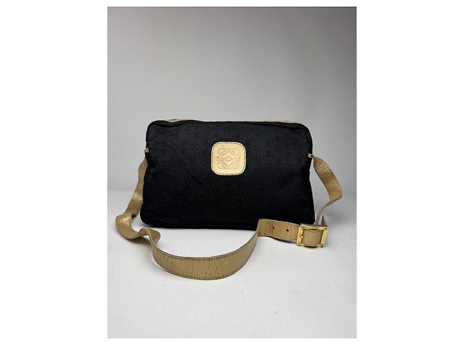 Borsa a mano in cotone nero Loewe Amazona - vista 5