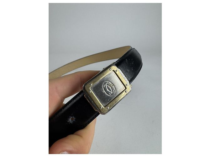 Schwarzer Leder Gürtel von Cartier - Ansicht 3
