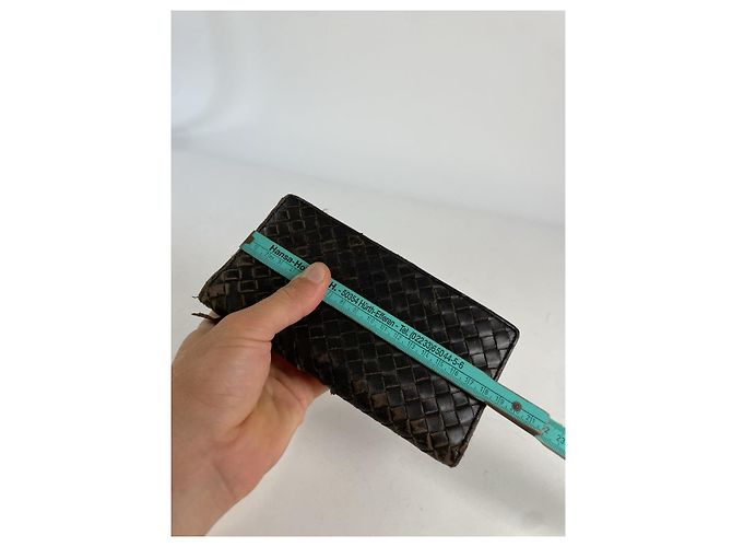 Cartera de cuero marrón Intrecciato de Bottega Veneta Castaño - vista 3
