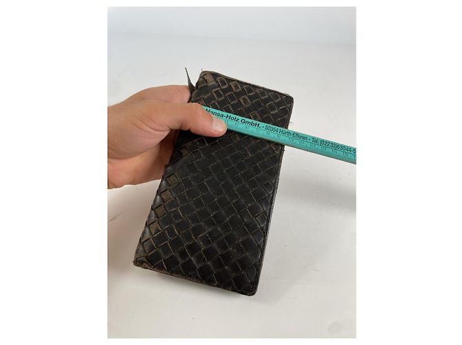 Cartera de cuero marrón Intrecciato de Bottega Veneta Castaño - vista 4