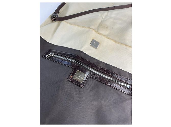 Borsa a mano Fendi Baguette in cotone beige - vista 3
