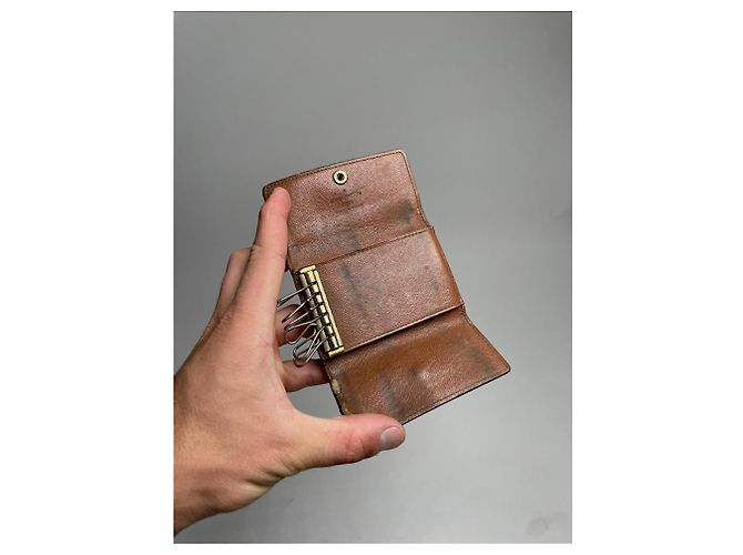 Borsa in pelle marrone Louis Vuitton Lockme - vista 3