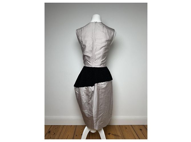 Abito in seta argento Yves Saint Laurent - vista 4