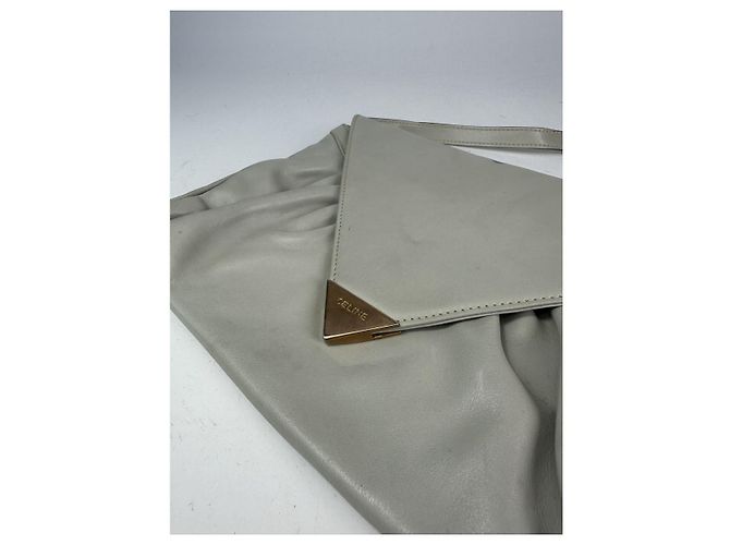 Céline Borsa in pelle argentata Maillon Chain Triomphe di Celine Argento - vista 5