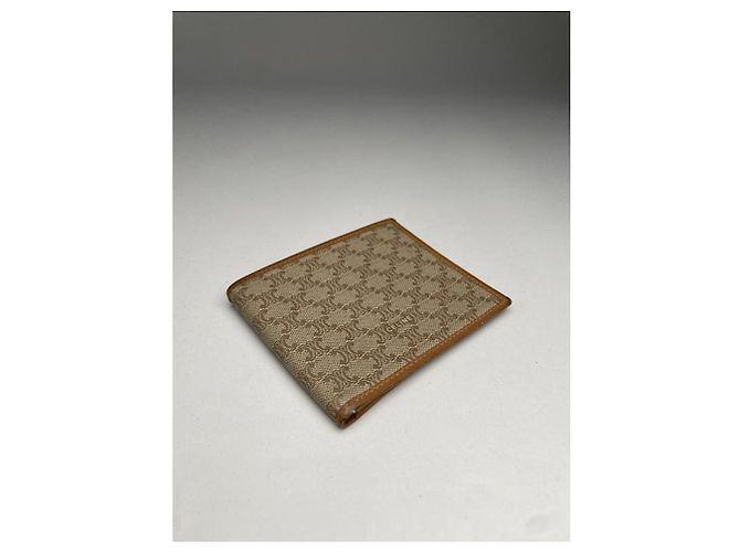 Céline Celine Triomphe Vintage Beige Leather Wallet - view 2
