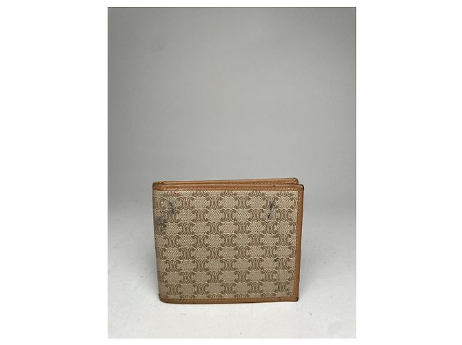 Céline Celine Triomphe Vintage Beige Leather Wallet - view 4