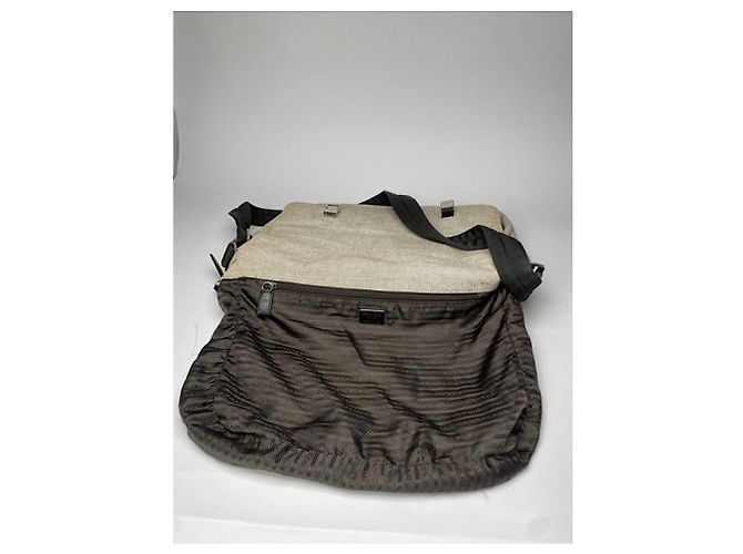 Borsa in denim argento di Prada - vista 2