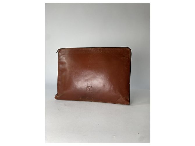 Clutch in pelle marrone Loewe Puzzle - vista 5