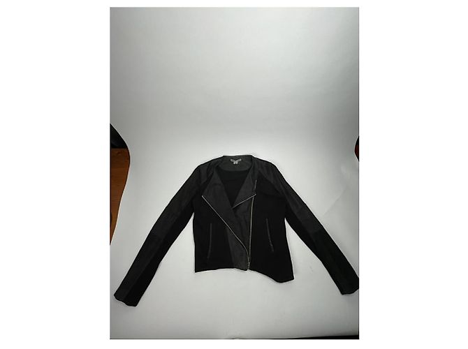 Schwarze Lederjacke von Helmut Lang - Ansicht 2