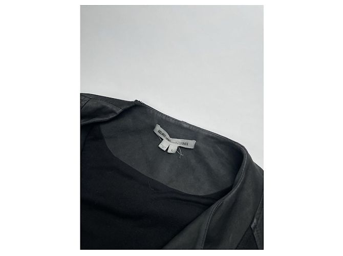 Schwarze Lederjacke von Helmut Lang - Ansicht 3