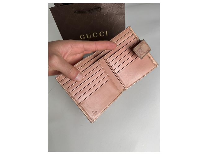 Portafoglio in pelle rosa Gucci GG Blooms - vista 4