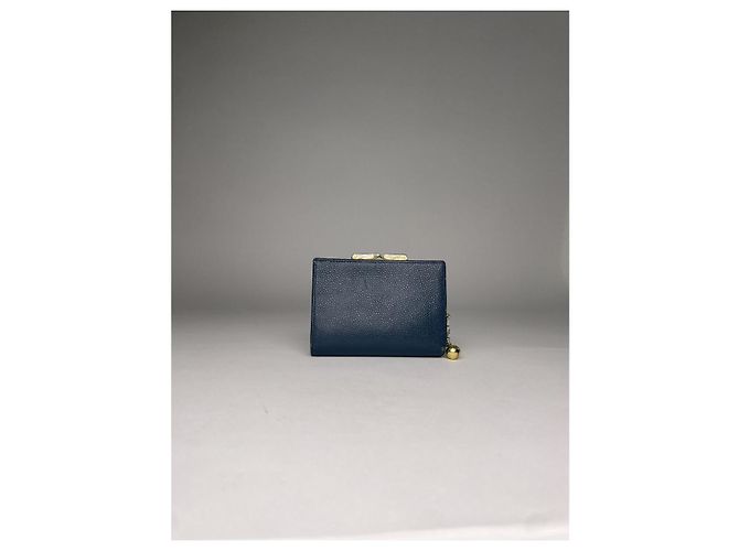Autre Marque Non Signé / Unsigned Navy Leather Wallet Navy blue - view 2