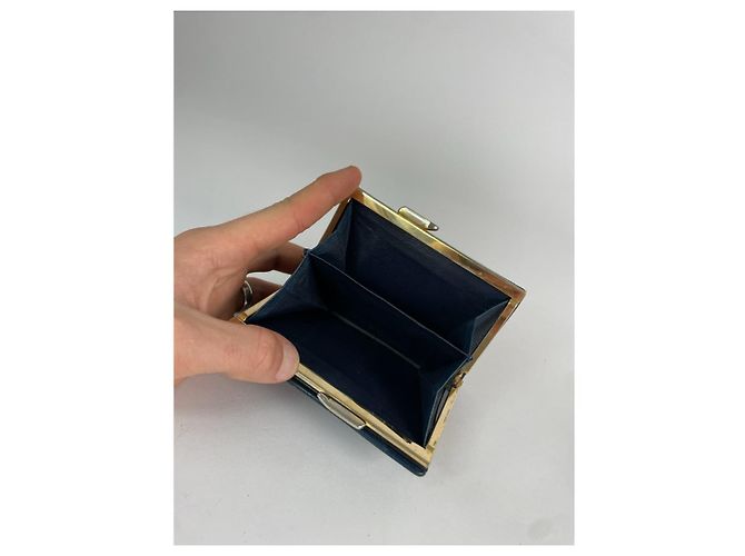 Autre Marque Non Signé / Unsigned Navy Leather Wallet Navy blue - view 3