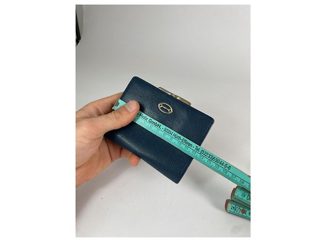 Autre Marque Non Signé / Unsigned Navy Leather Wallet Navy blue - view 5