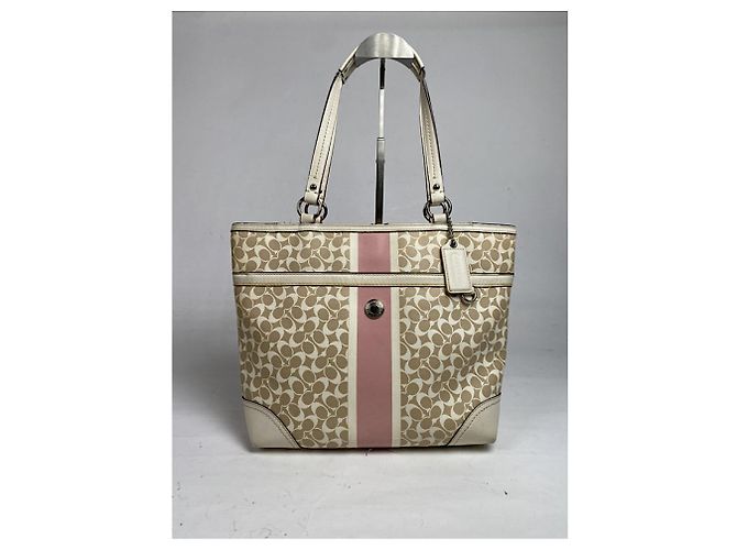 Coach Signature Sufflette Beiger Lederhandtasche - Ansicht 2