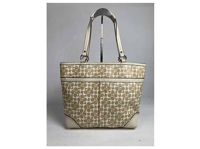 Coach Signature Sufflette Beiger Lederhandtasche - Ansicht 3