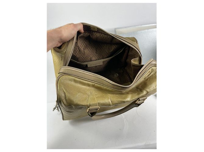 Yves Saint Laurent Gold Leder Reisetasche Golden - Ansicht 2