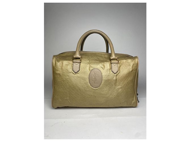 Yves Saint Laurent Gold Leder Reisetasche Golden - Ansicht 4