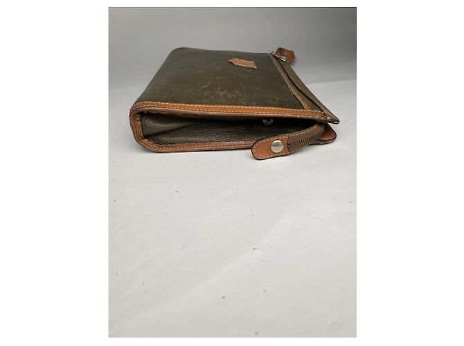 Céline Clutch in pelle marrone vintage Celine Triomphe - vista 3