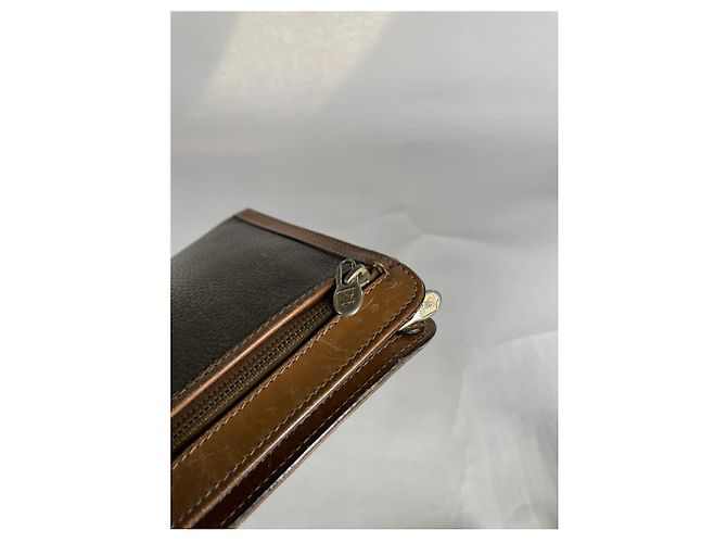 Céline Clutch in pelle marrone vintage Celine Triomphe - vista 4