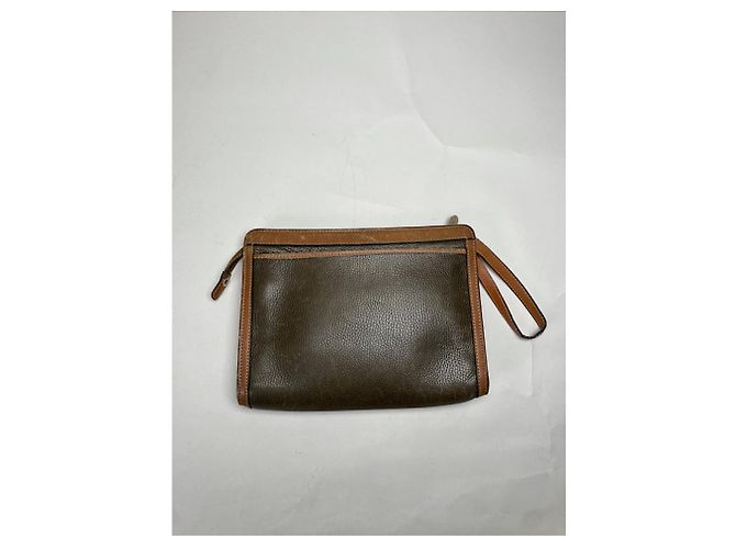 Céline Clutch in pelle marrone vintage Celine Triomphe - vista 5