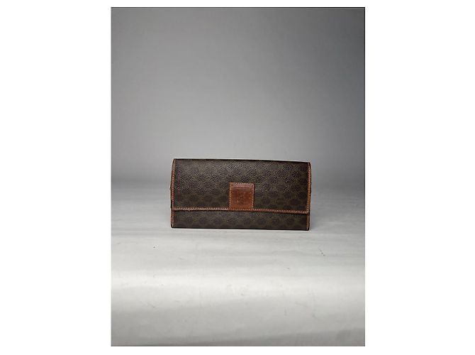 Céline Portafoglio in pelle marrone vintage Celine Triomphe - vista 2