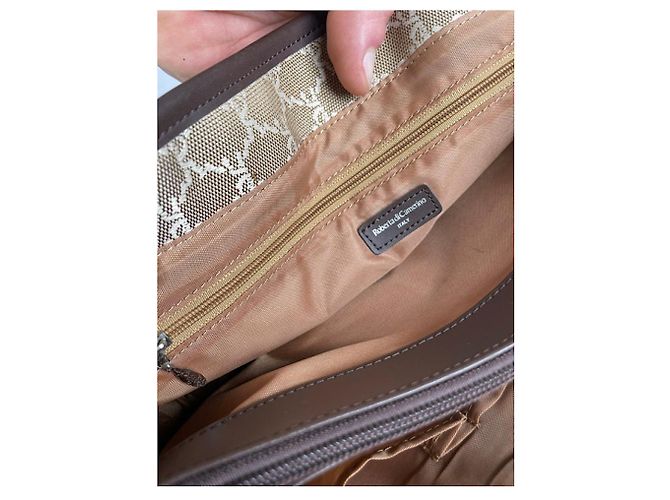 Bolso de mano de cuero beige ROBERTA DI CAMERINO - vista 2
