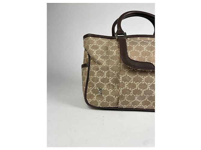Bolso de mano de cuero beige ROBERTA DI CAMERINO - vista 4