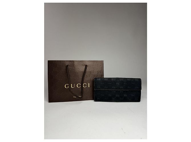 Jackie Gucci Zumi Black Cotton Wallet - view 2