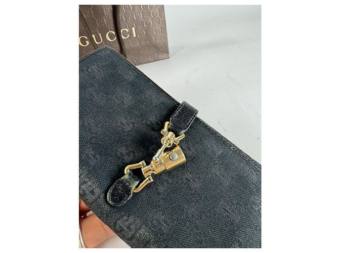 Jackie Gucci Zumi Black Cotton Wallet - view 3