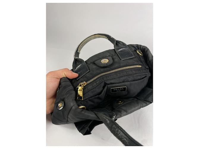 Prada Diagramme schwarze Polyester-Handtasche - Ansicht 2